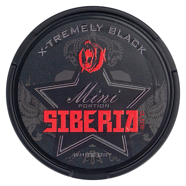 Dose Siberia 80° Extremely Black Mini Strong White Dry Kautabak mit 43mg/g