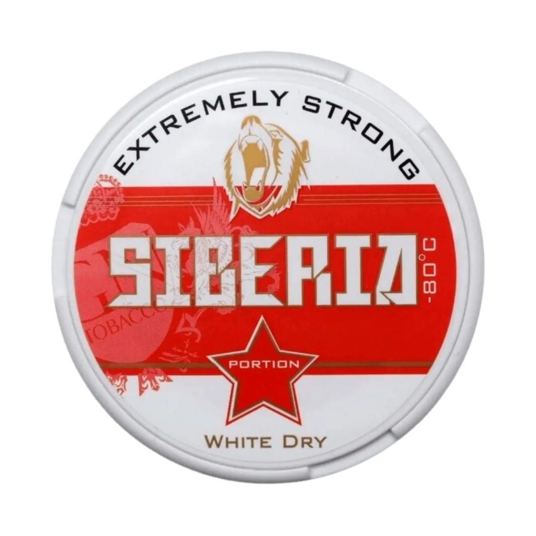 Dose Siberia 80° Red Extremely Strong White Dry Kautabak mit 43mg/g Nikotin