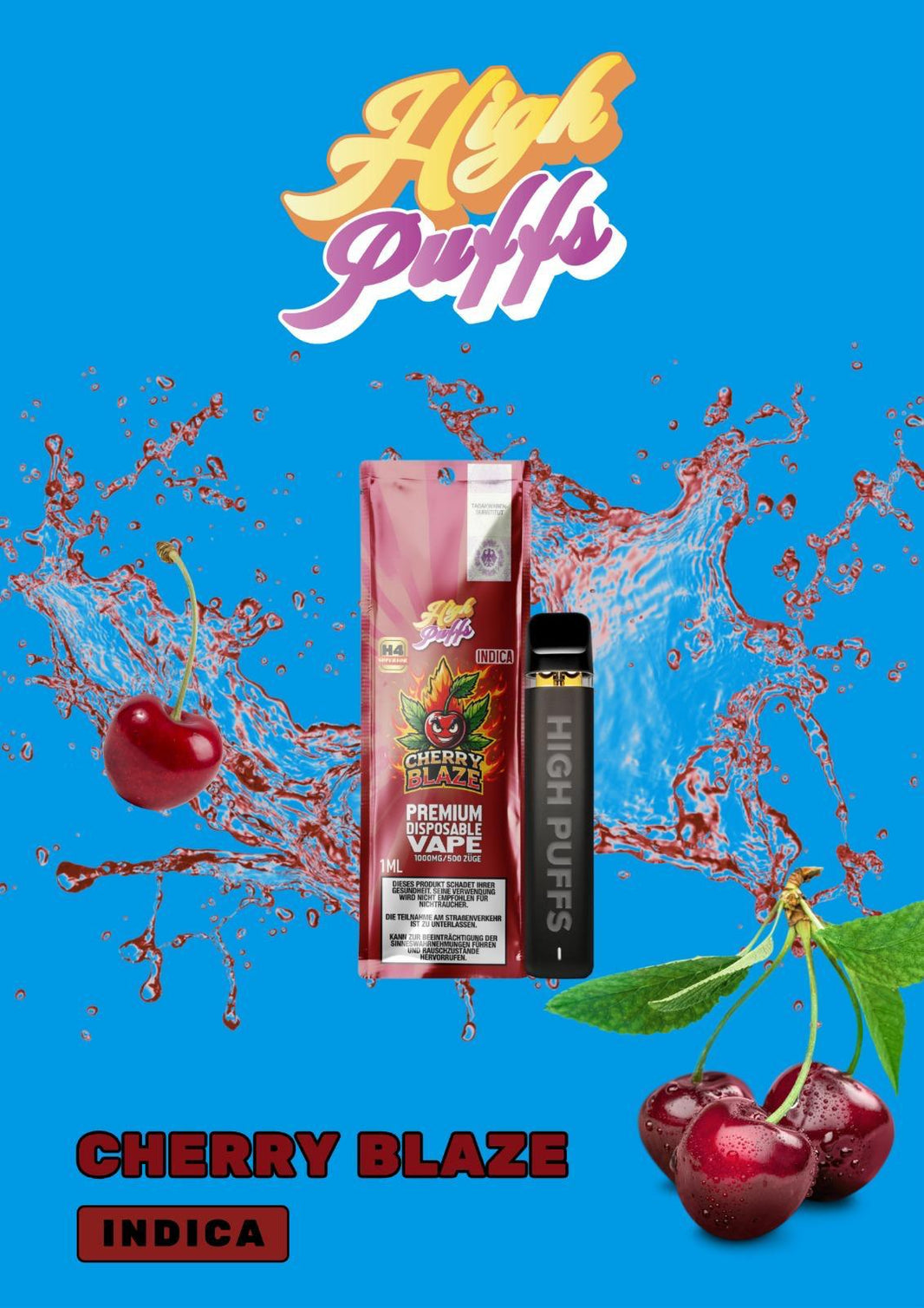 High Puffs Cherry Blaze Einweg Vape 10er-Pack (Indica)