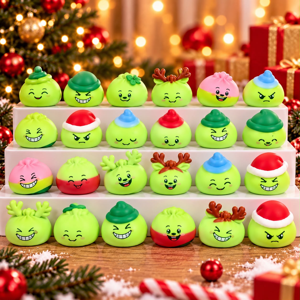 VORBESTELLUNG - lieferbar ab 15.10.26 - Squishy Dumpling - Funny Green Adventskalender - 10er Pack