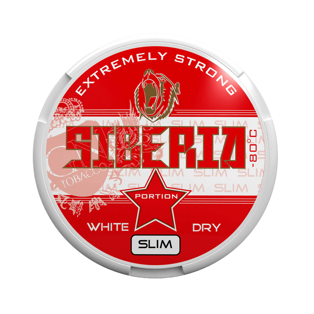 Dose Siberia 80° Red Extremely Strong White Dry Slim Kautabak mit 43mg/g Nikotin