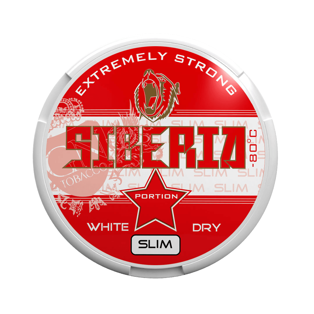 Dose Siberia 80° Red Extremely Strong White Dry Slim Kautabak mit 43mg/g Nikotin