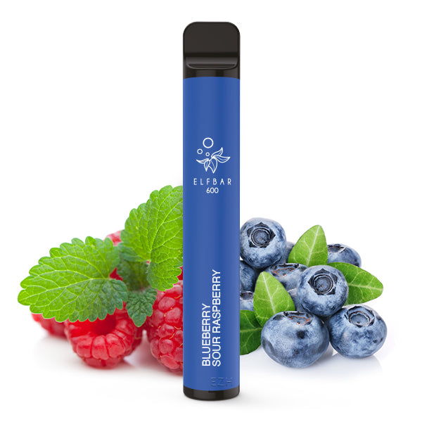 Elf Bar Blueberry Sour Raspberry Einweg E-Zigarette 0 mg, 10er-Pack