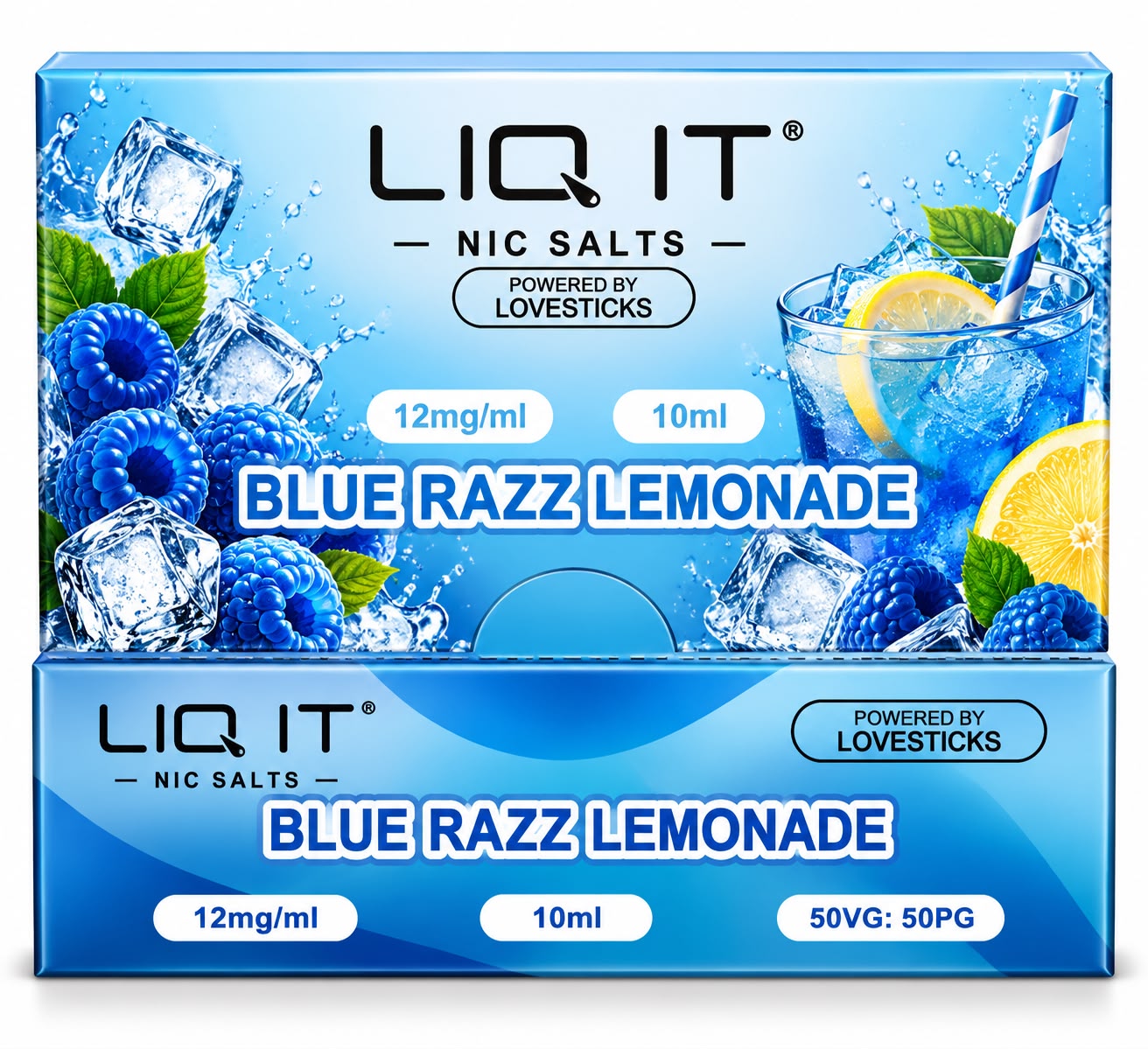Verpackung LIQ IT Liquid Blue Razz Lemonade – 10ml / 12mg (10er Pack)