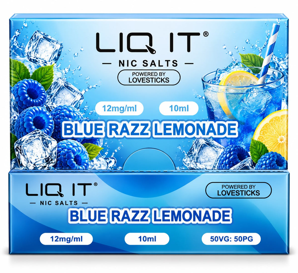 Verpackung LIQ IT Liquid Blue Razz Lemonade – 10ml / 12mg (10er Pack)