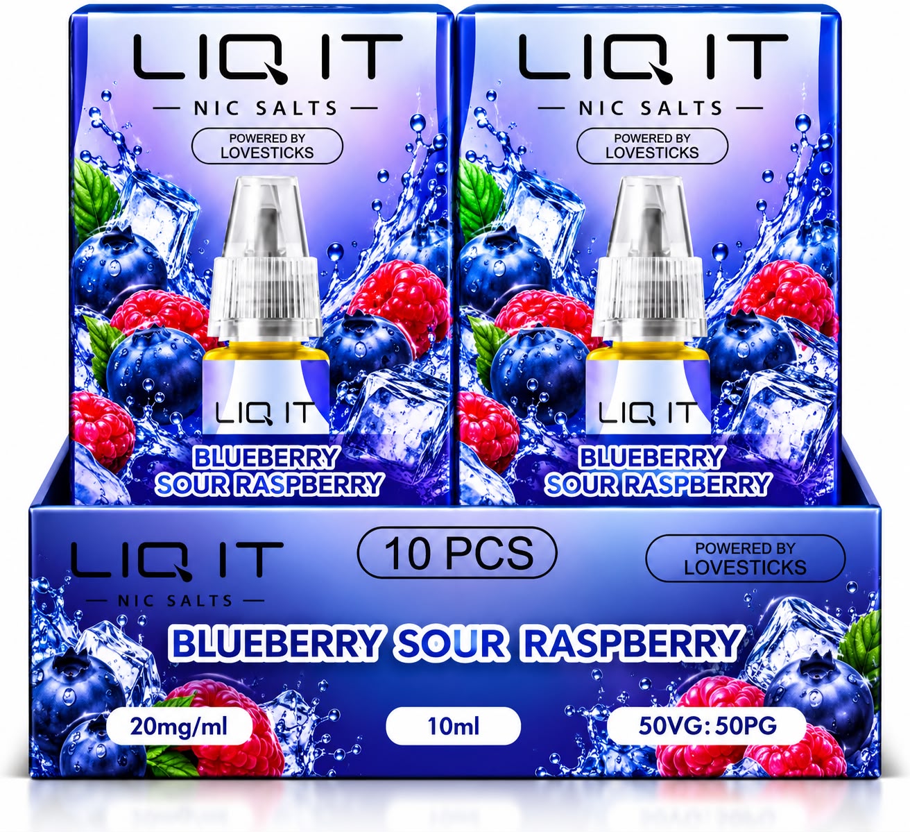 Verpackung LIQ IT Liquid Blueberry Sour Raspberry – 10ml / 20mg (10er Pack)
