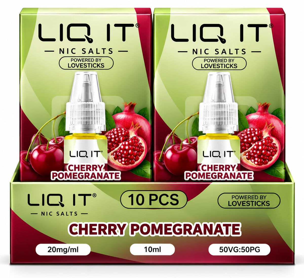 Verpackung LIQ IT Liquid Cherry Pomegranate – 10ml / 20mg (10er Pack)