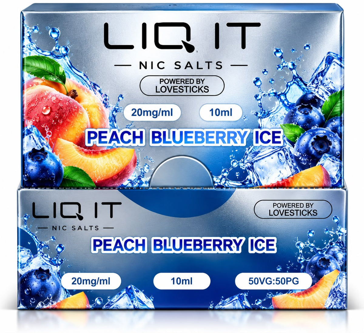 Verpackung LIQ IT Liquid Peach Blueberry Ice – 10ml / 20mg (10er Pack)