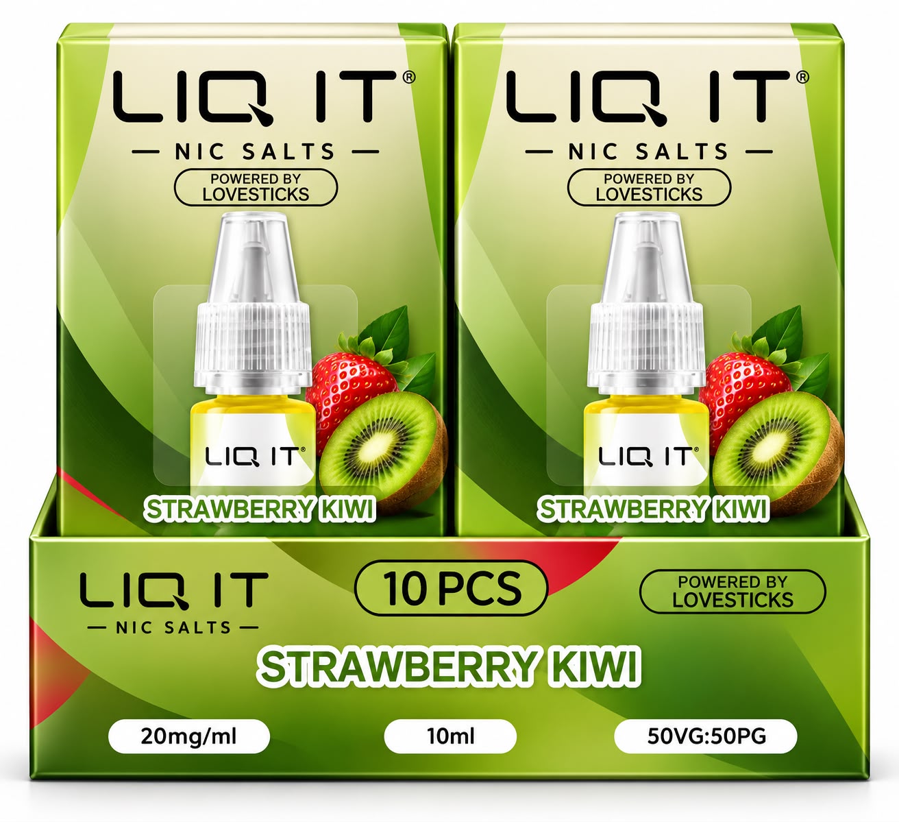 Verpackung LIQ IT Liquid Strawberry Kiwi – 10ml / 20mg (10er Pack)