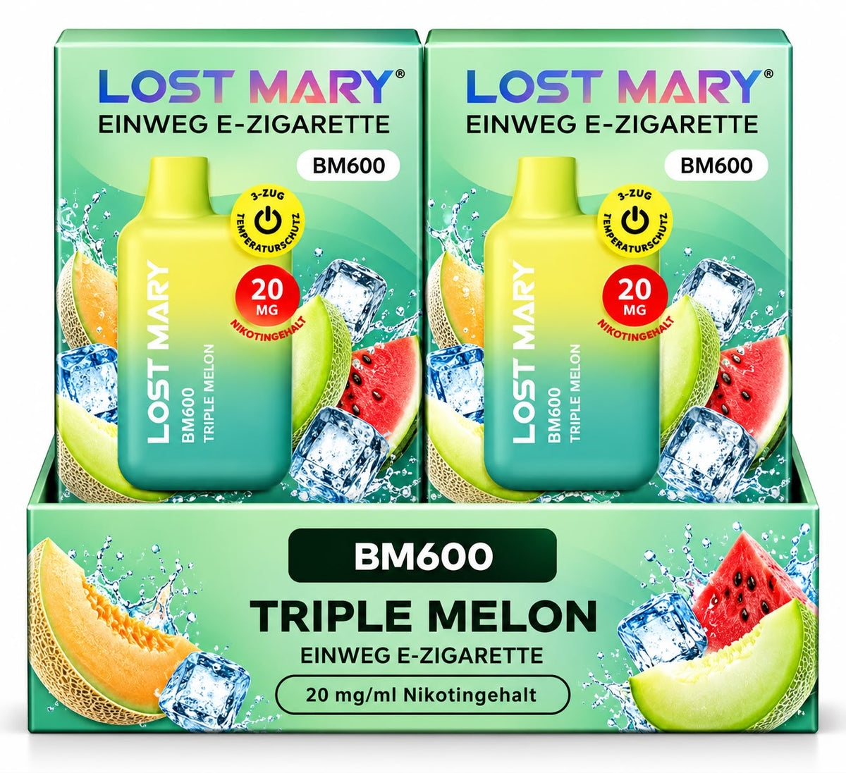 Verpackung Lost Mary BM600 – Triple Melon (10er Pack)