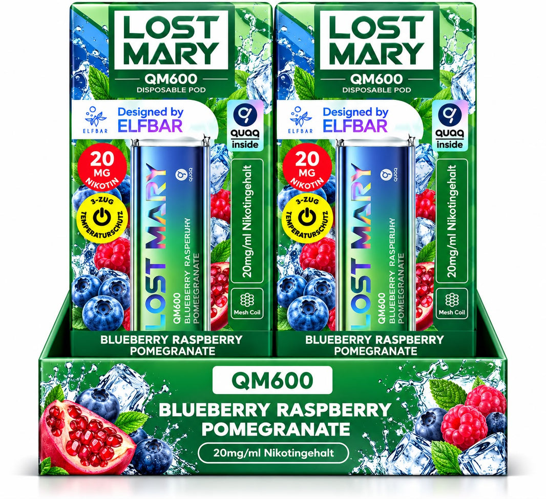Verpackung Lost Mary QM600 – Blueberry Raspberry Pomegranate (10er Pack)