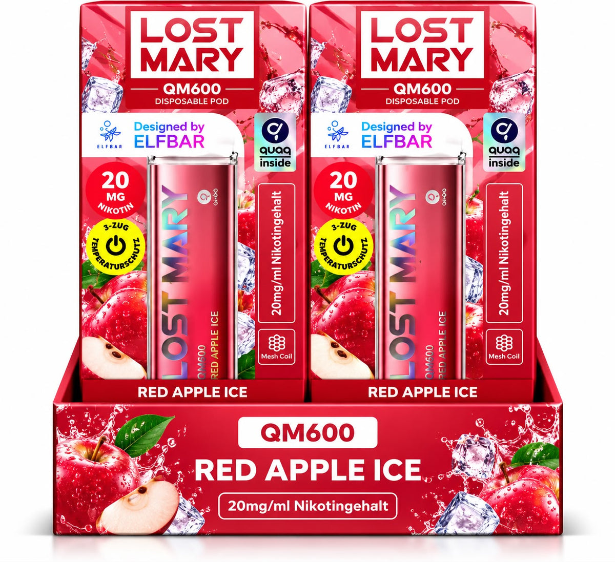 Verpackung Lost Mary QM600 – Red Apple Ice (10er Pack)