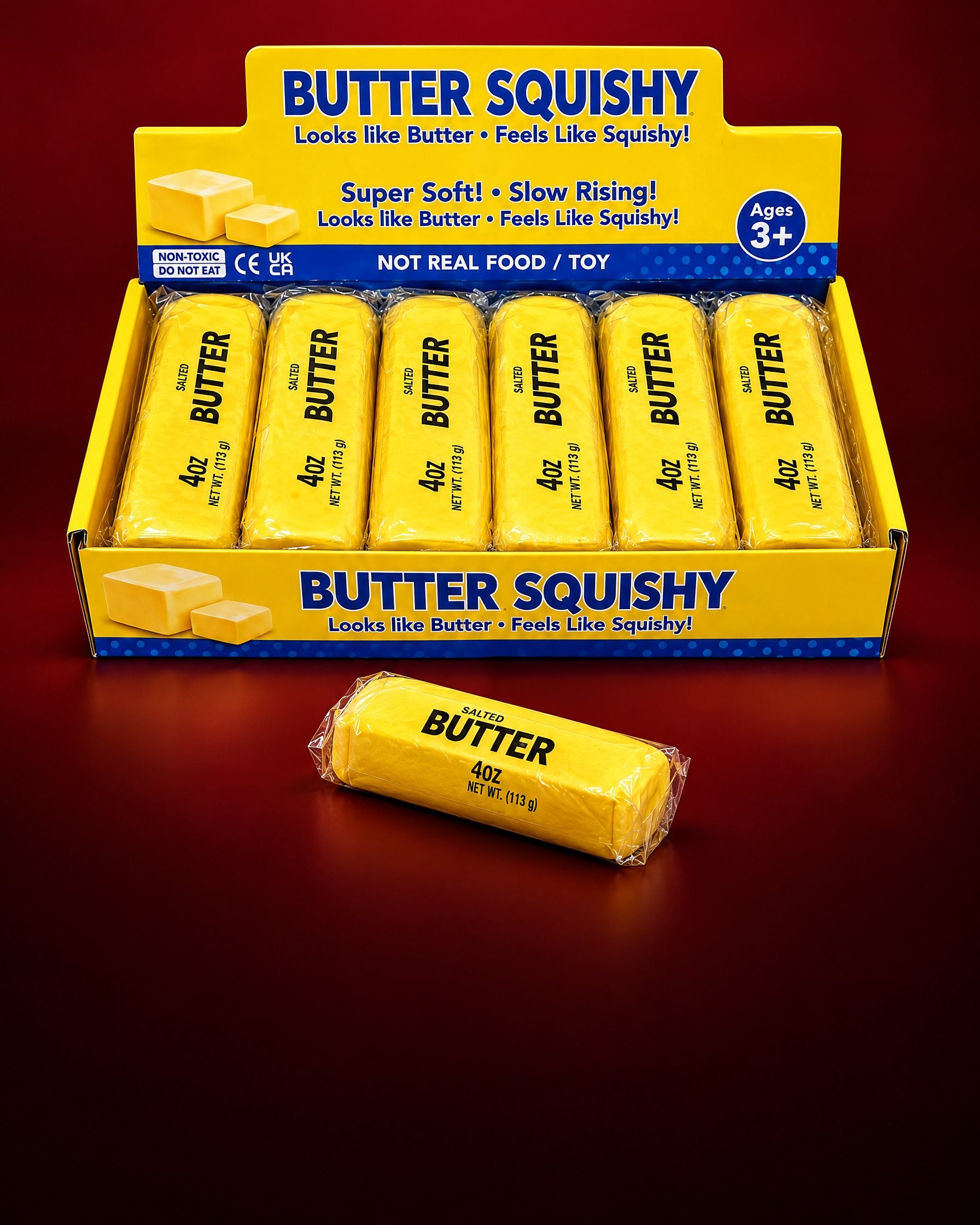 Butter Squishy Display mit 12 Squishies