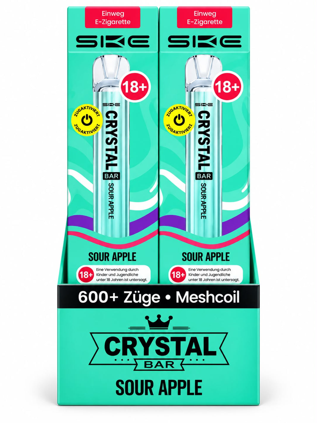 Verpackung SKE Crystal Bar – Sour Apple (10er Pack)