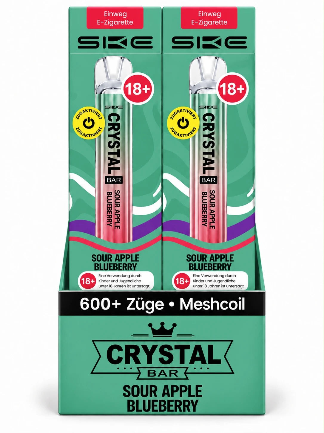 Verpackung SKE Crystal Bar – Sour Apple Blueberry (10er Pack)