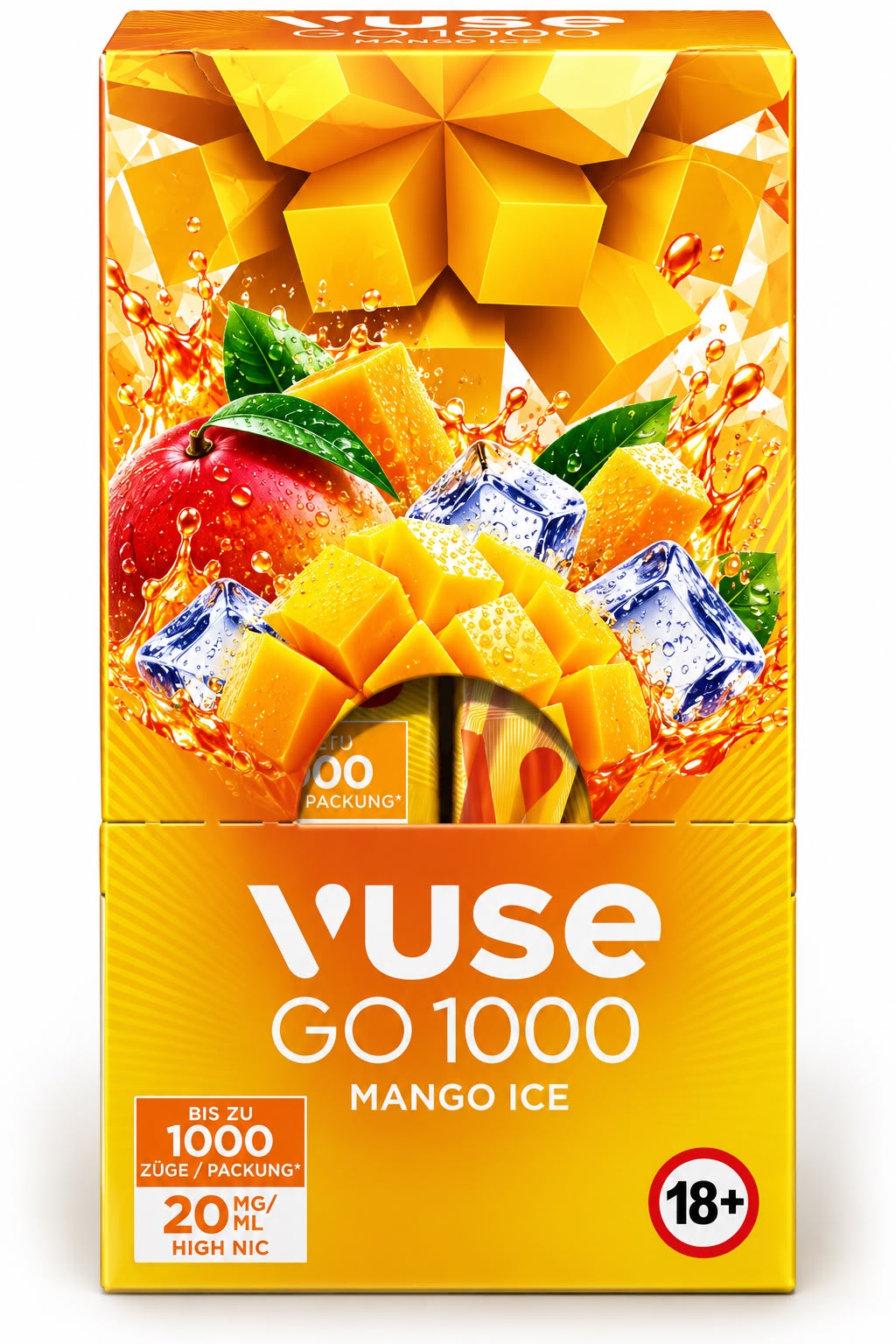 Verpackung Vuse GO 1000 – Mango Ice (10er Pack)