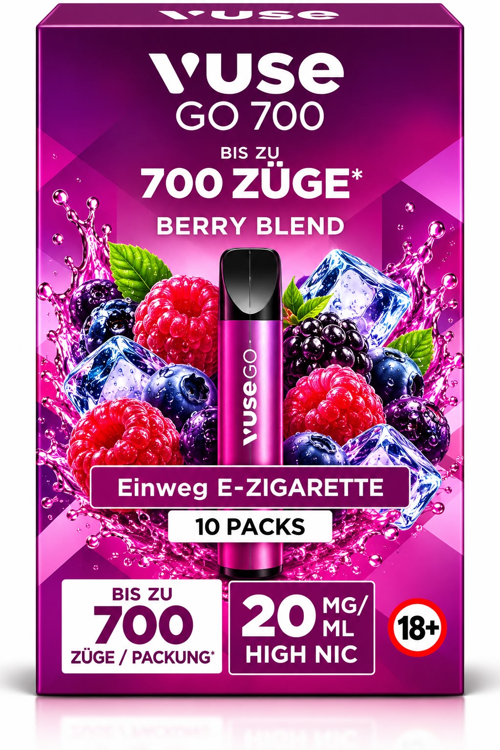 Verpackung Vuse GO 700 – Berry Blend (10er Pack)