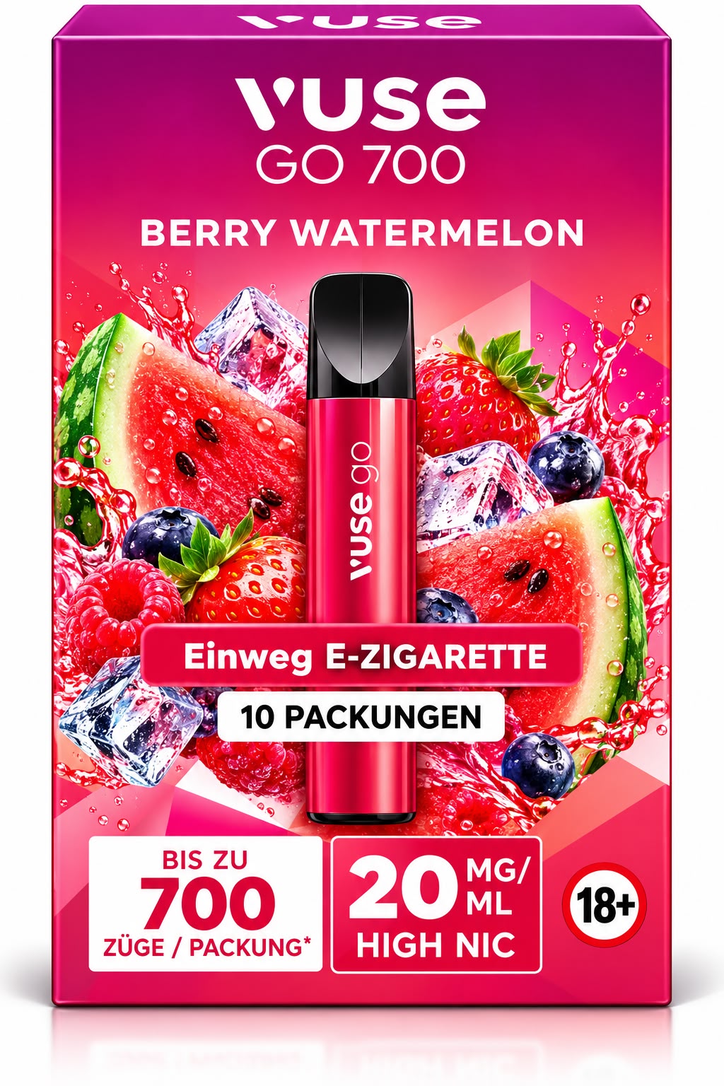 Verpackung Vuse GO 700 – Berry Watermelon (10er Pack)