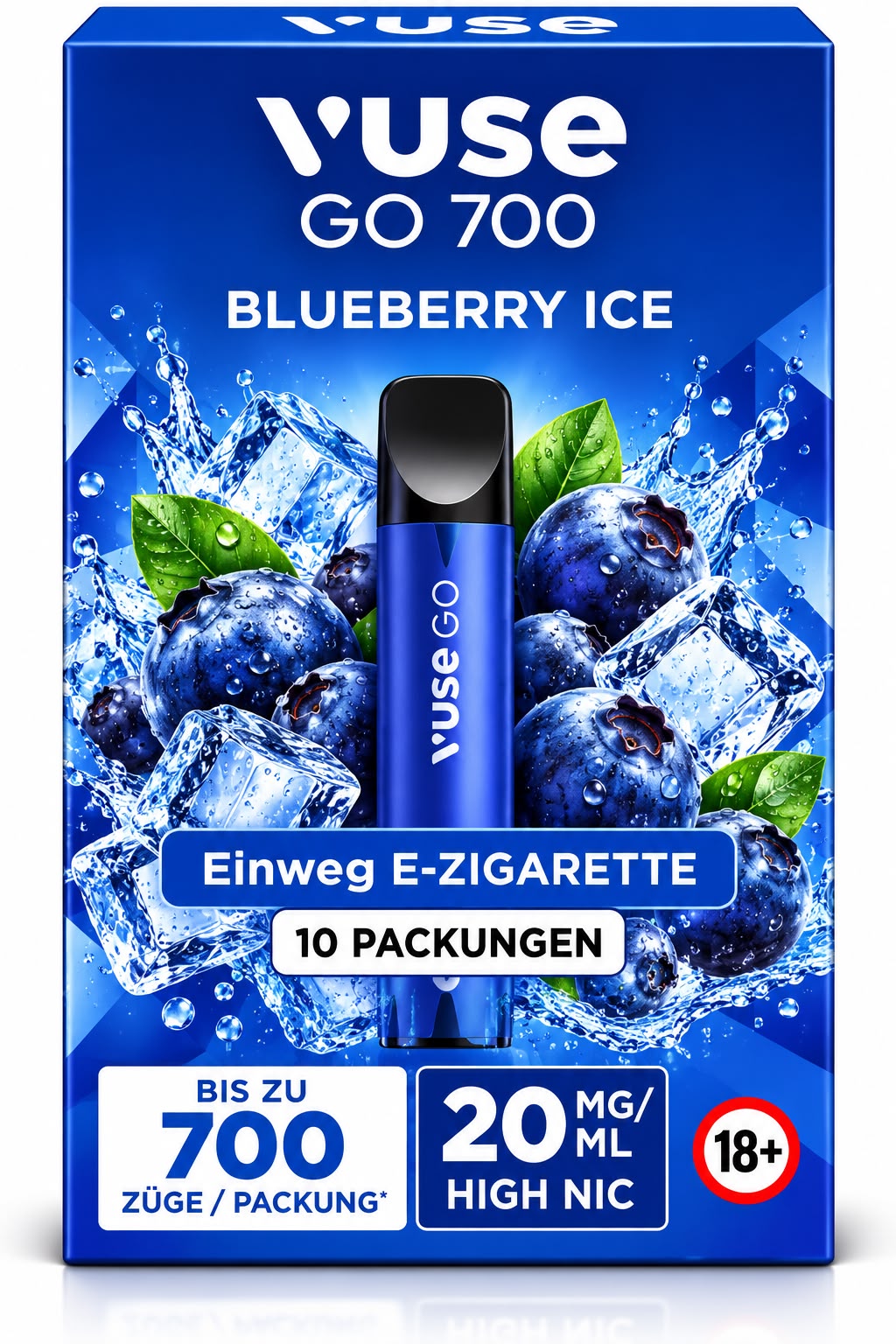 Verpackung Vuse GO 700 – Blueberry Ice (10er Pack)