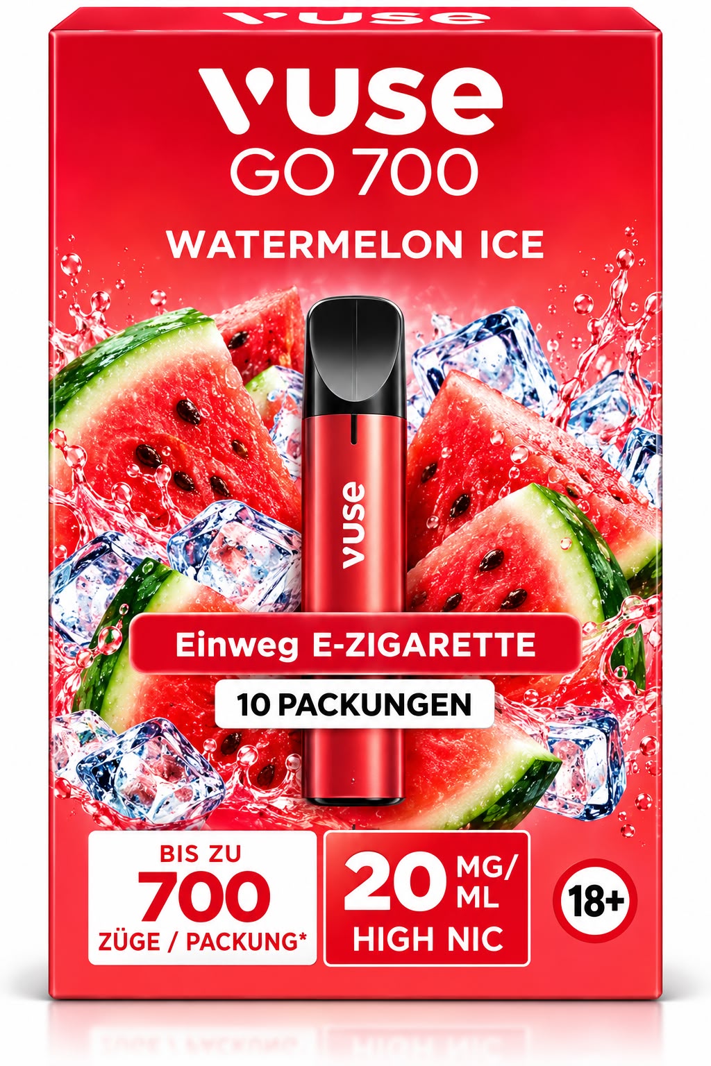 Verpackung Vuse GO 700 – Watermelon Ice (10er Pack)