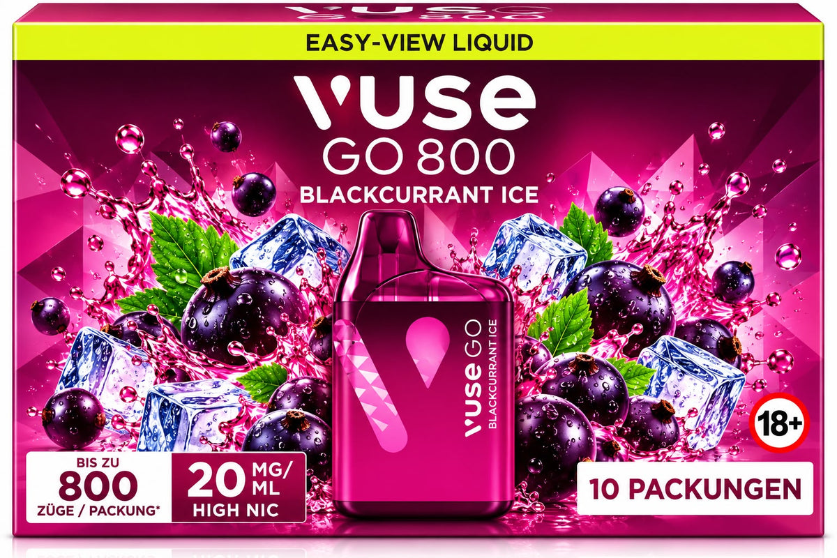 Verpackung Vuse GO 800 – Blackcurrant Ice (10er Pack)