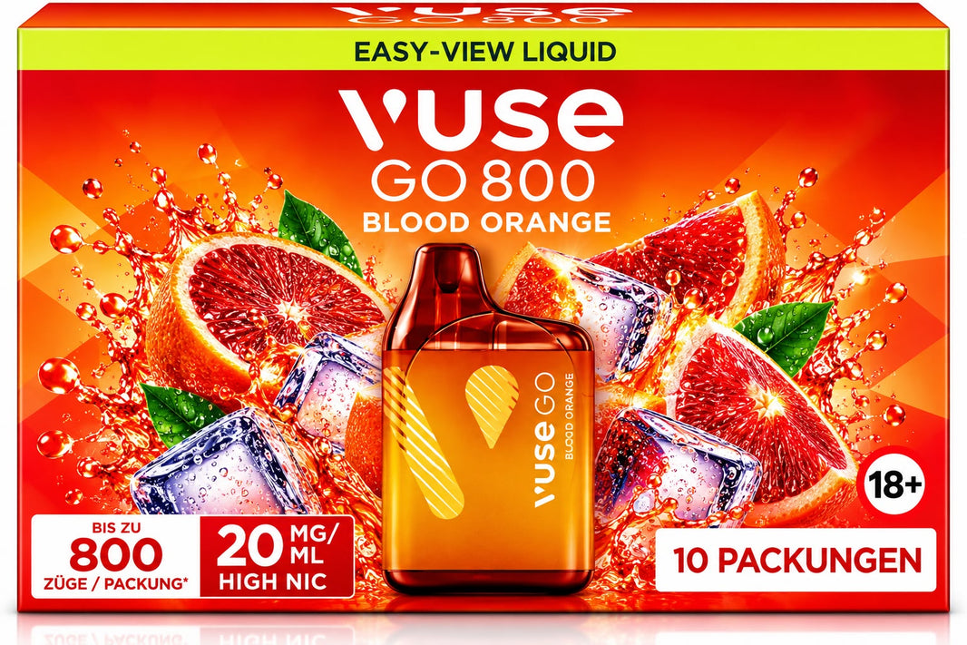 Verpackung Vuse GO 800 – Blood Orange (10er Pack)