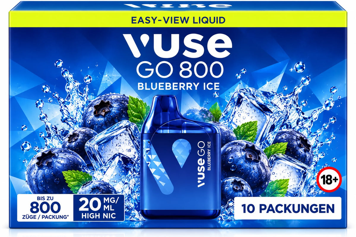 Verpackung Vuse GO 800 – Blueberry Ice (10er Pack)