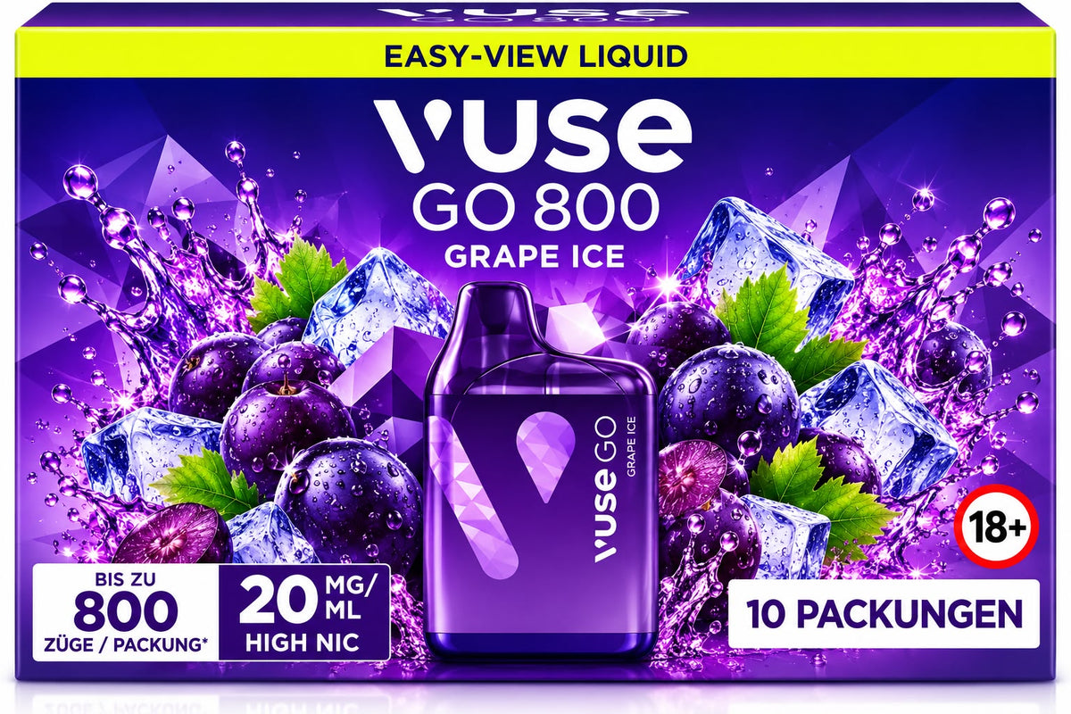 Verpackung Vuse GO 800 – Grape Ice (10er Pack)