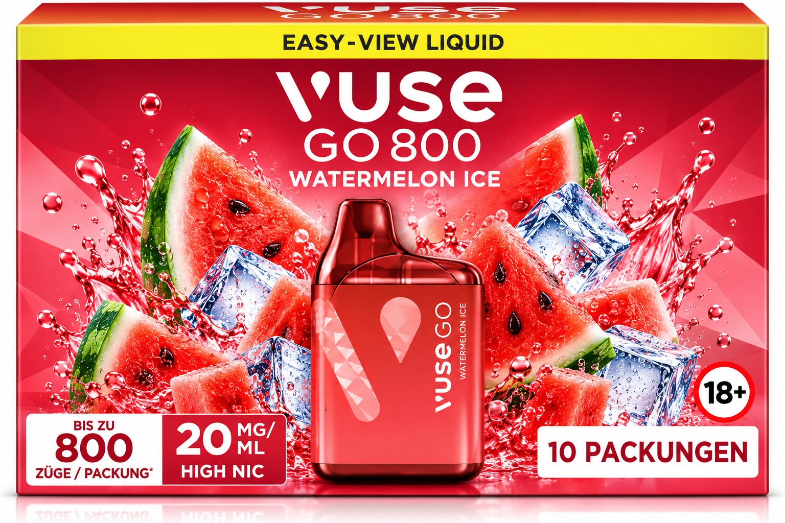 Verpackung Vuse GO 800 – Watermelon Ice (10er Pack)
