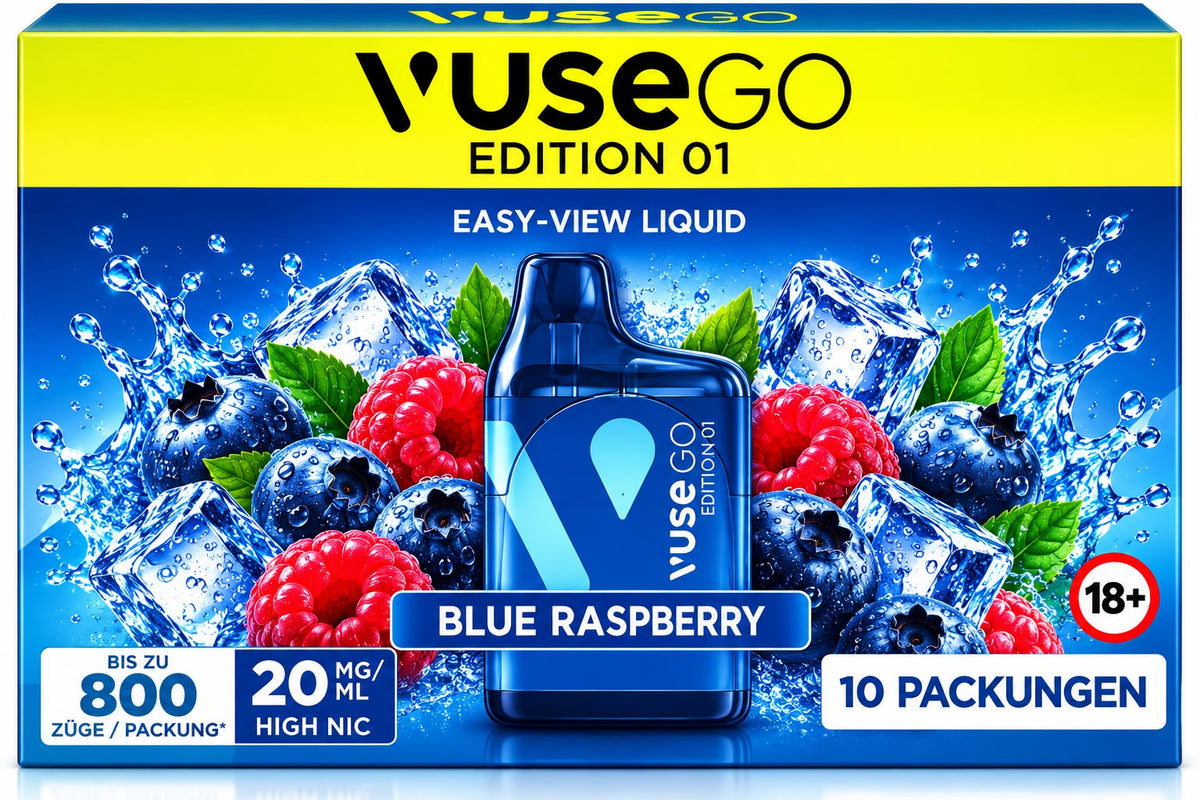 Verpackung Vuse GO Edition 01 – Blue Raspberry (10er Pack)