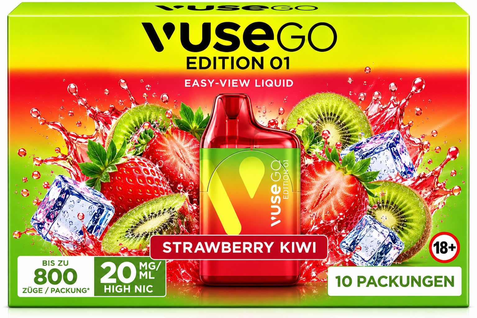 Verpackung Vuse GO Edition 01 – Strawberry Kiwi (10er Pack)